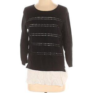 Anthropologie Angel of The North Cashmere Blend Navy Blue Layered Top Sweater